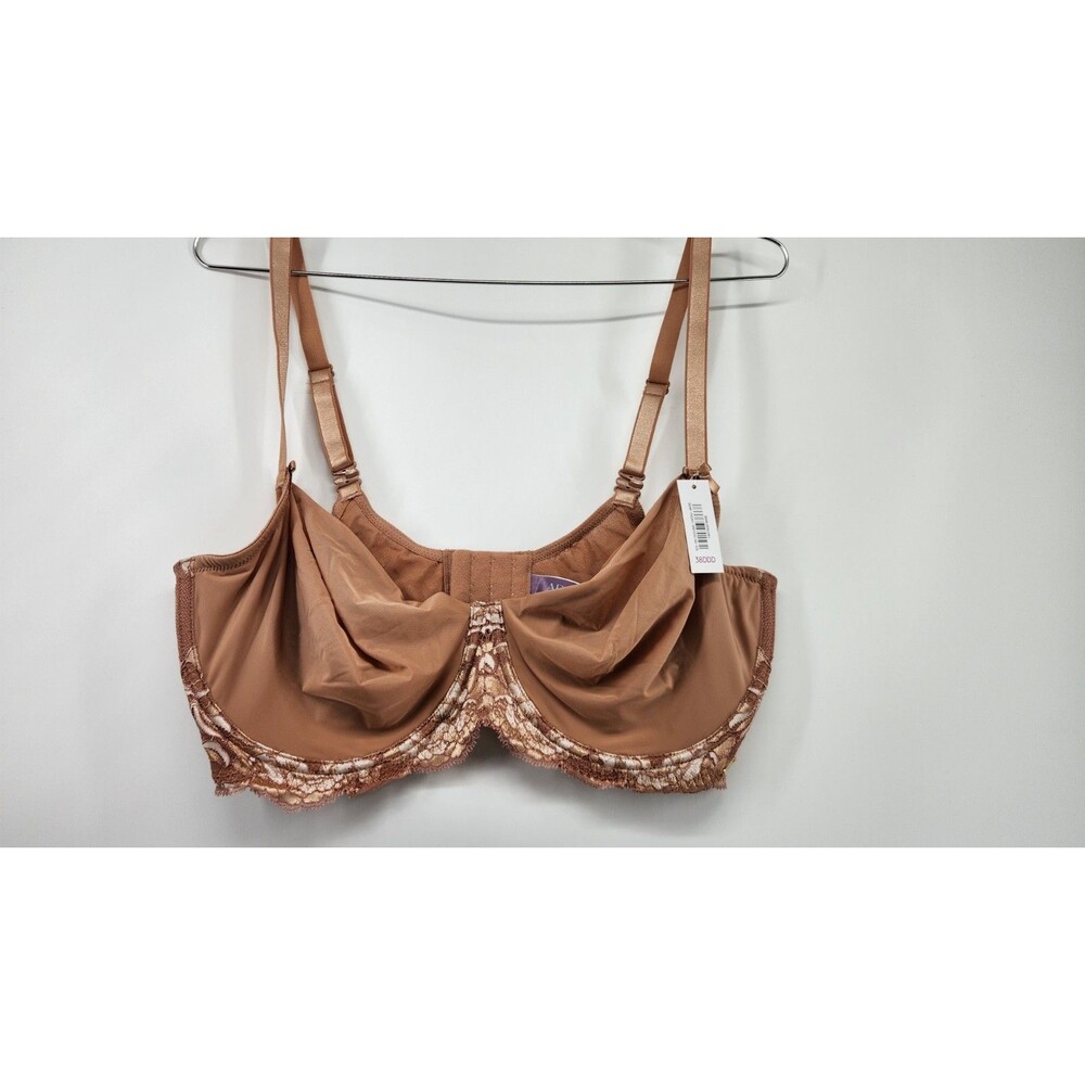 Adore Me 38DDD Beige Paxton Contour Full Coverage Bra Underwire Bow‎ Lace NWT